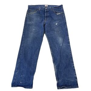 VTG Levis 501 Jeans Mens 42x30 Blue Denim Original Fit Straight Leg Distressed
